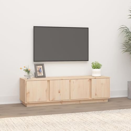 Qnhdfrt TV-Schrank aus Massivholz Kiefer 140x40x40 cm Modernes Lowboard mit 4 Türen und Stauraum für Wohnzimmer TV Board Sideboard von Qnhdfrt