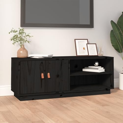 Qnhdfrt TV Schrank aus Massivholz Kiefer Schwarz 105x34x40 cm Stilvolles Lowboard mit Stauraum Fernsehschrank für Wohnzimmer Qnhdfrt TV Schrank aus Massivholz Kiefer Schwarz 105x34x40 cm Stilvolles Lowboard mit Stauraum Fernsehschrank für Wohnzimmer von Qnhdfrt