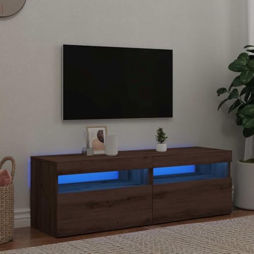 Qnhdfrt TV-Schrank mit RGB-LED 2er Set Artisan-Eiche Holzwerkstoff 60x35x40 cm Modernes Design für Wohnzimmer von Qnhdfrt