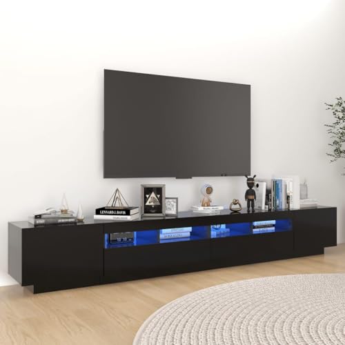 Qnhdfrt TV Schrank mit RGB LED Beleuchtung Schwarz 260x35x40 cm Moderner Fernsehschrank Lowboard mit Stauraum für Wohnzimmer Qnhdfrt TV Schrank mit RGB LED Beleuchtung Schwarz 260x35x40 cm Moderner Fernsehschrank Lowboard mit Stauraum für Wohnzimmer von Qnhdfrt