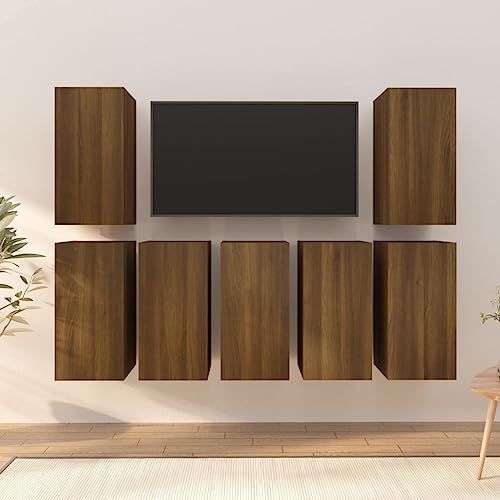 Qnhdfrt TV-Sideboard Braun Eichen-Optik Holzwerkstoff Hängeschrank 30,5x30x60 cm 7 STK. Modernes Design mit Großem Stauraum für Wohnzimmer TV-Board Qnhdfrt TV-Sideboard Braun Eichen-Optik Holzwerkstoff Hängeschrank 30,5x30x60 cm 7 STK. Modernes Design mit Großem Stauraum für Wohnzimmer TV-Board von Qnhdfrt
