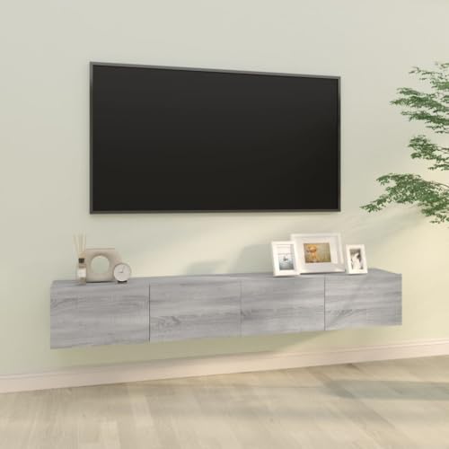 Qnhdfrt TV-Wandschrank 2 Stück Grau Sonoma 100x30x30 cm Holzwerkstoff mit 2 Fächern Wandmontage für Fernseher und Wohnzimmer Elegantes Design 60 kg Belastbarkeit Qnhdfrt TV-Wandschrank 2 Stück Grau Sonoma 100x30x30 cm Holzwerkstoff mit 2 Fächern Wandmontage für Fernseher und Wohnzimmer Elegantes Design 60 kg Belastbarkeit von Qnhdfrt