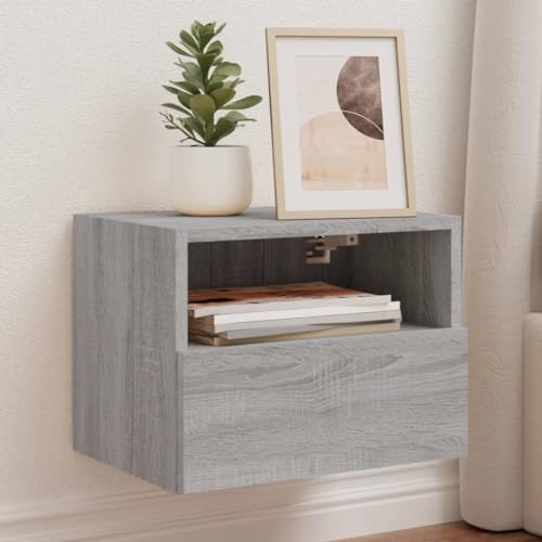 Qnhdfrt TV Wandschrank 2er Set Grau Sonoma 40x30x30 cm Holzwerkstoff Hängend Praktischer Stauraum für Wohnzimmer von Qnhdfrt