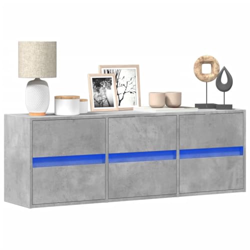 Qnhdfrt TV-Wandschrank Betongrau 130x31x45 cm mit 6 Schubladen und LED-Beleuchtung Wandmontage Möbel für Wohnzimmer Qnhdfrt TV-Wandschrank Betongrau 130x31x45 cm mit 6 Schubladen und LED-Beleuchtung Wandmontage Möbel für Wohnzimmer von Qnhdfrt