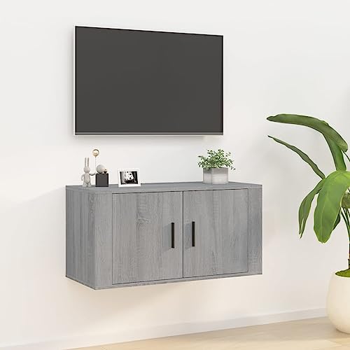 Qnhdfrt TV Wandschrank Grau Sonoma 80x34,5x40 cm Hängender Fernsehschrank mit Stauraum für Wohnzimmer – Elegantes Design und Platzsparend Qnhdfrt TV Wandschrank Grau Sonoma 80x34,5x40 cm Hängender Fernsehschrank mit Stauraum für Wohnzimmer – Elegantes Design und Platzsparend von Qnhdfrt