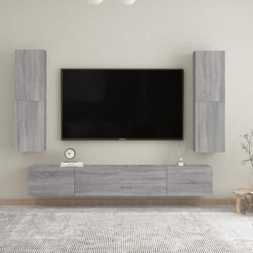 Qnhdfrt TV Wandschrank Hängend Grau Sonoma 2 Stück Elegantes Design für Wohnzimmer 30,5x30x110 cm Holzwerkstoff Qnhdfrt TV Wandschrank Hängend Grau Sonoma 2 Stück Elegantes Design für Wohnzimmer 30,5x30x110 cm Holzwerkstoff von Qnhdfrt