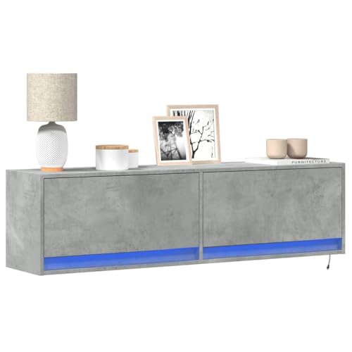 Qnhdfrt TV Wandschrank Sideboard mit RGB LED Beleuchtung USB Anschluss 2 Schubladen Betongrau Holzwerkstoff 140x31x38 cm Modernes Design Raumsparend für Wohnzimmer als Teil Einer Wohnwand Qnhdfrt TV Wandschrank Sideboard mit RGB LED Beleuchtung USB Anschluss 2 Schubladen Betongrau Holzwerkstoff 140x31x38 cm Modernes Design Raumsparend für Wohnzimmer als Teil Einer Wohnwand von Qnhdfrt