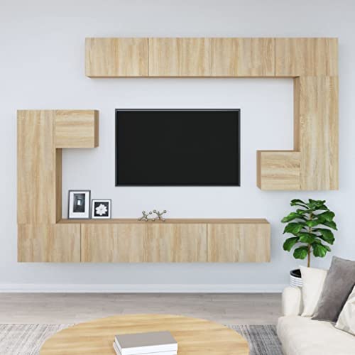 Qnhdfrt TV Wandschrank Sonoma-Eiche Holzwerkstoff Hängend Set mit 2X S 2X M 4X L Schränken für Fernseher Stauraum im Wohnzimmer Qnhdfrt TV Wandschrank Sonoma-Eiche Holzwerkstoff Hängend Set mit 2X S 2X M 4X L Schränken für Fernseher Stauraum im Wohnzimmer von Qnhdfrt