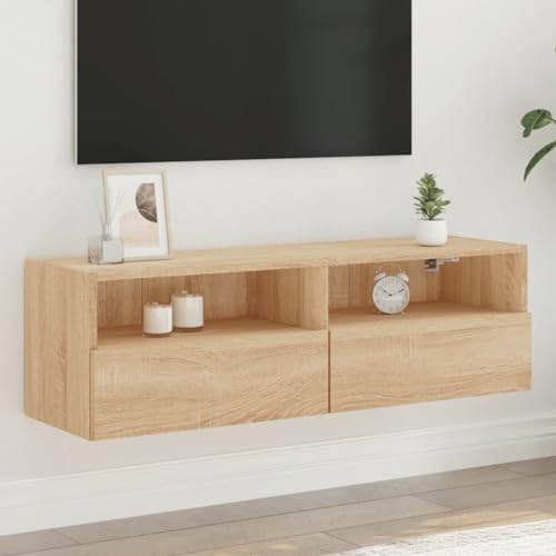 Qnhdfrt TV-Wandschrank Sonoma-Eiche Holzwerkstoff Wandmontage mit 2 Ablagen und 2 Fächern 100x30x30 cm für Wohnzimmer Stauraum Organisation Qnhdfrt TV-Wandschrank Sonoma-Eiche Holzwerkstoff Wandmontage mit 2 Ablagen und 2 Fächern 100x30x30 cm für Wohnzimmer Stauraum Organisation von Qnhdfrt