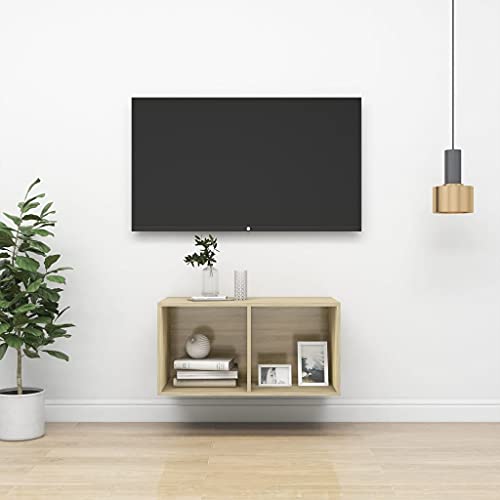 Qnhdfrt TV Wandschrank Wandmontage Sonoma-Eiche Holzwerkstoff 37x37x72 cm mit 2 Fächern flexibel horizontal oder vertikal für Wohnzimmer Qnhdfrt TV Wandschrank Wandmontage Sonoma-Eiche Holzwerkstoff 37x37x72 cm mit 2 Fächern flexibel horizontal oder vertikal für Wohnzimmer von Qnhdfrt