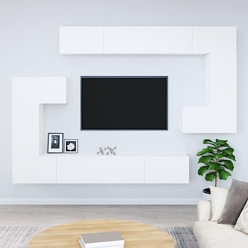 Qnhdfrt TV Wandschrank Weiß Hängend aus Holzwerkstoff mit Elegantem Design und Stauraum – Für Wohnzimmer Wanddekoration – Set: 2X S, 2X M, 4X L Größen Qnhdfrt TV Wandschrank Weiß Hängend aus Holzwerkstoff mit Elegantem Design und Stauraum – Für Wohnzimmer Wanddekoration – Set: 2X S, 2X M, 4X L Größen von Qnhdfrt