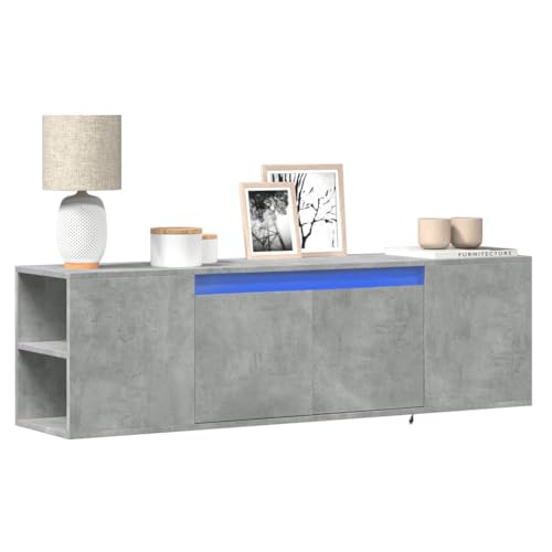 Qnhdfrt TV-Wandschrank mit LED-Beleuchtung Betongrau 135x31x39,5 cm Holzwerkstoff 2 Schubladen für Wohnzimmer Qnhdfrt TV-Wandschrank mit LED-Beleuchtung Betongrau 135x31x39,5 cm Holzwerkstoff 2 Schubladen für Wohnzimmer von Qnhdfrt