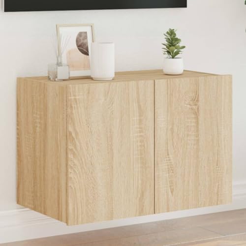 Qnhdfrt TV Wandschrank mit RGB-LED Beleuchtung Sonoma-Eiche 60x35x41 cm Wandmontage Stauraum Lösung für Wohnzimmer Qnhdfrt TV Wandschrank mit RGB-LED Beleuchtung Sonoma-Eiche 60x35x41 cm Wandmontage Stauraum Lösung für Wohnzimmer von Qnhdfrt