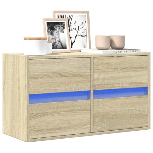 Qnhdfrt TV-Wandschrank mit RGB-LED-Beleuchtung Sonoma-Eiche 80x31x45 cm 4 Schubladen Wandmontage für Wohnzimmer Stauraum Lösung Holzwerkstoff Qnhdfrt TV-Wandschrank mit RGB-LED-Beleuchtung Sonoma-Eiche 80x31x45 cm 4 Schubladen Wandmontage für Wohnzimmer Stauraum Lösung Holzwerkstoff von Qnhdfrt