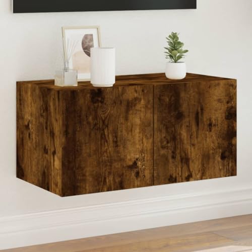 Qnhdfrt TV Wandschrank mit RGB LED Beleuchtung in Räuchereiche 60x35x31cm Moderner Stauraum für Wohnzimmer Qnhdfrt TV Wandschrank mit RGB LED Beleuchtung in Räuchereiche 60x35x31cm Moderner Stauraum für Wohnzimmer von Qnhdfrt