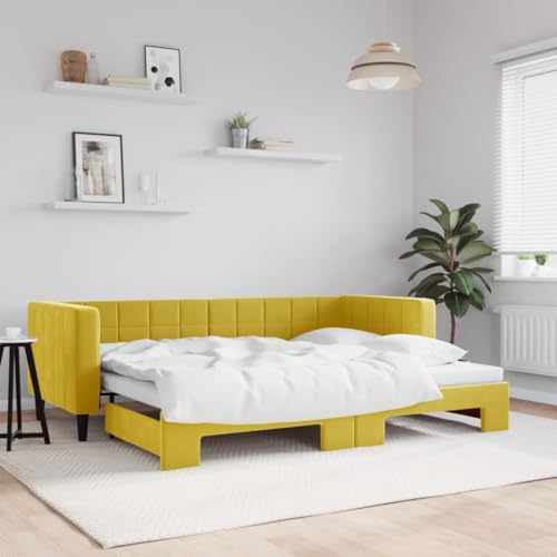 Qnhdfrt Tagesbett Ausziehbar 2 in 1 als Sofa und Doppelbett Modernes Design mit Samtbezug 223 x 90 x 68 cm Robustes Massivholz Metallgestell für Wohnzimmer Schlafzimmer Qnhdfrt Tagesbett Ausziehbar 2 in 1 als Sofa und Doppelbett Modernes Design mit Samtbezug 223 x 90 x 68 cm Robustes Massivholz Metallgestell für Wohnzimmer Schlafzimmer von Qnhdfrt