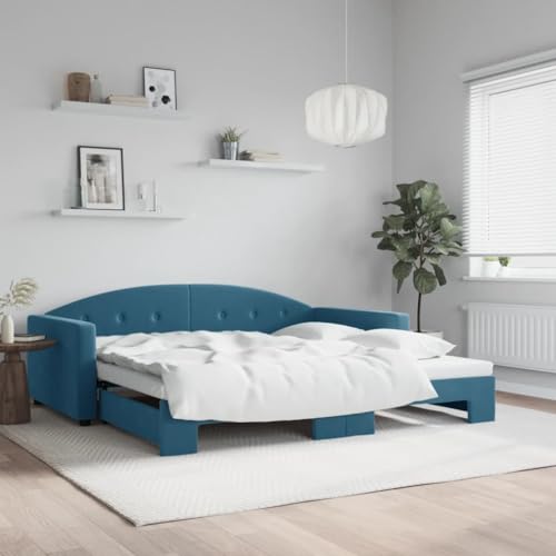 Qnhdfrt Tagesbett Ausziehbar Blau 222 x 110 cm 2 in 1 Schlafsofa mit Samtbezug Modernes Design für Wohnzimmer Schlafzimmer und Gästezimmer Qnhdfrt Tagesbett Ausziehbar Blau 222 x 110 cm 2 in 1 Schlafsofa mit Samtbezug Modernes Design für Wohnzimmer Schlafzimmer und Gästezimmer von Qnhdfrt