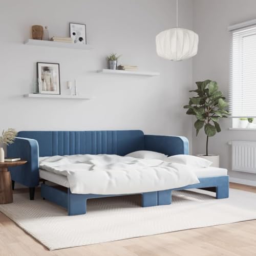 Qnhdfrt Tagesbett Ausziehbar Blau 223 x 110 cm 2 in 1 Schlafsofa mit Samtbezug Modernes Design für Wohnzimmer Schlafzimmer und Gästezimmer Qnhdfrt Tagesbett Ausziehbar Blau 223 x 110 cm 2 in 1 Schlafsofa mit Samtbezug Modernes Design für Wohnzimmer Schlafzimmer und Gästezimmer von Qnhdfrt