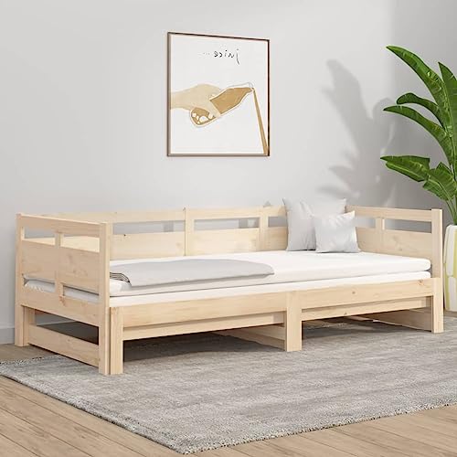 Qnhdfrt Tagesbett Ausziehbar Massivholz Kiefer 193 5 x 181 x 66 cm Multifunktionales Schlafsofa mit 2 Matratzenplatz Robustes Design für Gästezimmer und Wohnbereich von Qnhdfrt