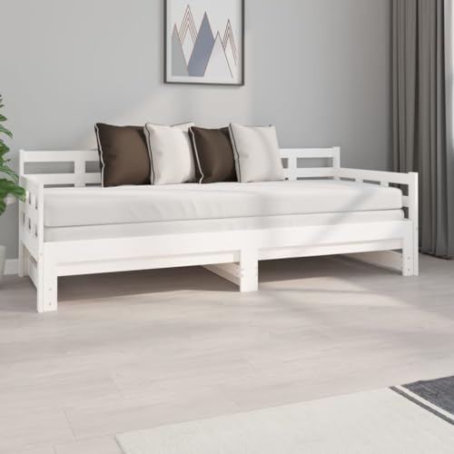 Qnhdfrt Tagesbett Ausziehbar Weiß Massivholz Kiefer 203 5 x 164 cm Daybed mit Rollbett Funktion Gästebett oder Familienbett für Wohnzimmer Schlafzimmer und Gästezimmer Qnhdfrt Tagesbett Ausziehbar Weiß Massivholz Kiefer 203 5 x 164 cm Daybed mit Rollbett Funktion Gästebett oder Familienbett für Wohnzimmer Schlafzimmer und Gästezimmer von Qnhdfrt