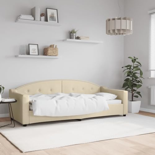 Qnhdfrt Tagesbett Creme 80x200 cm 2 in 1 Schlafsofa als Bett und Sofa Modernes Design mit Metall Massivholz Gestell für Wohnzimmer Schlafzimmer Qnhdfrt Tagesbett Creme 80x200 cm 2 in 1 Schlafsofa als Bett und Sofa Modernes Design mit Metall Massivholz Gestell für Wohnzimmer Schlafzimmer von Qnhdfrt