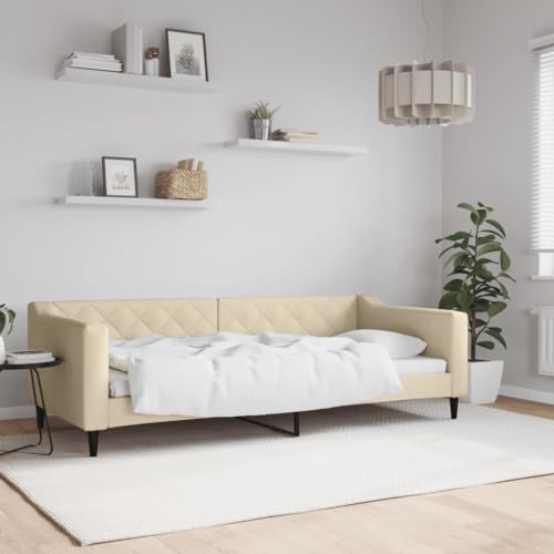 Qnhdfrt Tagesbett Creme 90x200 cm 2 in 1 Schlafsofa als Bett und Sofa Modernes Design mit Robustem Metall und Massivholz Gestell für Wohnzimmer Schlafzimmer Gästezimmer Qnhdfrt Tagesbett Creme 90x200 cm 2 in 1 Schlafsofa als Bett und Sofa Modernes Design mit Robustem Metall und Massivholz Gestell für Wohnzimmer Schlafzimmer Gästezimmer von Qnhdfrt