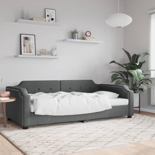Qnhdfrt Tagesbett Dunkelgrau 100x200 cm 2 in 1 Schlafsofa als Bett und Couch Modernes Design mit Robustem Metall und Massivholz Gestell für Wohnzimmer Schlafzimmer Qnhdfrt Tagesbett Dunkelgrau 100x200 cm 2 in 1 Schlafsofa als Bett und Couch Modernes Design mit Robustem Metall und Massivholz Gestell für Wohnzimmer Schlafzimmer von Qnhdfrt
