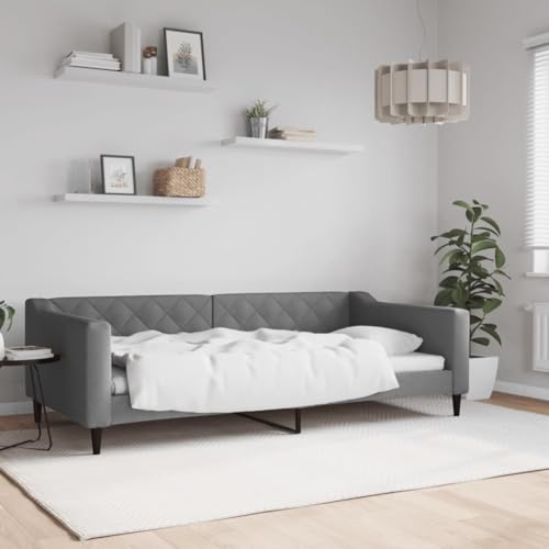 Qnhdfrt Tagesbett Dunkelgrau 100x200 cm 2 in 1 Schlafsofa als Bett und Couch mit Metall und Massivholz Gestell Modernes Design für Wohnzimmer Schlafzimmer Gästezimmer Qnhdfrt Tagesbett Dunkelgrau 100x200 cm 2 in 1 Schlafsofa als Bett und Couch mit Metall und Massivholz Gestell Modernes Design für Wohnzimmer Schlafzimmer Gästezimmer von Qnhdfrt