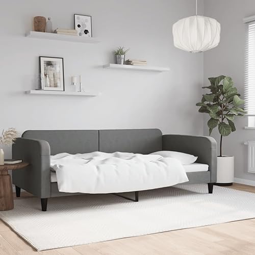 Qnhdfrt Tagesbett Dunkelgrau 100x200 cm 2 in 1 Schlafsofa mit Metall Massivholz Gestell Modernes Design für Wohnzimmer Schlafzimmer Gästezimmer Qnhdfrt Tagesbett Dunkelgrau 100x200 cm 2 in 1 Schlafsofa mit Metall Massivholz Gestell Modernes Design für Wohnzimmer Schlafzimmer Gästezimmer von Qnhdfrt