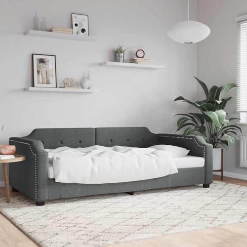 Qnhdfrt Tagesbett Dunkelgrau 80x200 cm 2 in 1 Schlafsofa als Bett und Couch mit Metall Massivholz Gestell Modernes Design für Wohnzimmer Schlafzimmer Gästezimmer Qnhdfrt Tagesbett Dunkelgrau 80x200 cm 2 in 1 Schlafsofa als Bett und Couch mit Metall Massivholz Gestell Modernes Design für Wohnzimmer Schlafzimmer Gästezimmer von Qnhdfrt