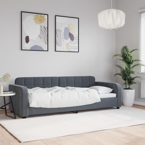 Qnhdfrt Tagesbett Dunkelgrau 80x200 cm Samt 2 in 1 Schlafsofa als Bett und Couch mit Metall Massivholz Gestell Modernes Design für Wohnzimmer Schlafzimmer Gästezimmer Qnhdfrt Tagesbett Dunkelgrau 80x200 cm Samt 2 in 1 Schlafsofa als Bett und Couch mit Metall Massivholz Gestell Modernes Design für Wohnzimmer Schlafzimmer Gästezimmer von Qnhdfrt