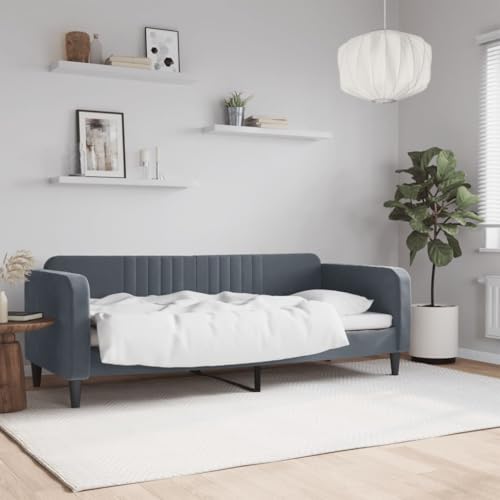 Qnhdfrt Tagesbett Dunkelgrau 80x200 cm Samt Modernes 2 in 1 Schlafsofa als Gästebett oder Daybed mit Metall Holz Gestell Bequem und Robust für Wohnzimmer Schlafzimmer Qnhdfrt Tagesbett Dunkelgrau 80x200 cm Samt Modernes 2 in 1 Schlafsofa als Gästebett oder Daybed mit Metall Holz Gestell Bequem und Robust für Wohnzimmer Schlafzimmer von Qnhdfrt