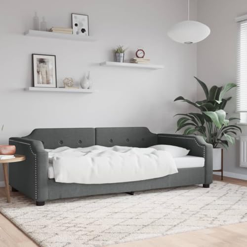 Qnhdfrt Tagesbett Dunkelgrau 90x190 cm 2 in 1 Schlafsofa als Bett und Couch mit Metall Massivholz Gestell Modernes Design für Wohnzimmer Schlafzimmer Qnhdfrt Tagesbett Dunkelgrau 90x190 cm 2 in 1 Schlafsofa als Bett und Couch mit Metall Massivholz Gestell Modernes Design für Wohnzimmer Schlafzimmer von Qnhdfrt