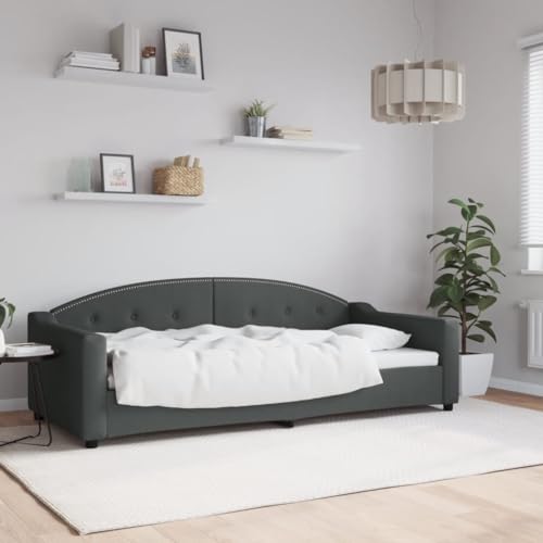 Qnhdfrt Tagesbett Dunkelgrau 90x200 cm 2 in 1 Schlafsofa als Bett und Couch mit Modernem Design Robustes Metall Massivholz Gestell für Wohnzimmer Schlafzimmer Gästezimmer Qnhdfrt Tagesbett Dunkelgrau 90x200 cm 2 in 1 Schlafsofa als Bett und Couch mit Modernem Design Robustes Metall Massivholz Gestell für Wohnzimmer Schlafzimmer Gästezimmer von Qnhdfrt