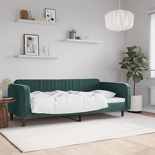 Qnhdfrt Tagesbett Dunkelgrün 100x200 cm Samt Modernes 2 in 1 Schlafsofa als Bett und Couch mit Robustem Metall Holz Gestell für Wohnzimmer Schlafzimmer Qnhdfrt Tagesbett Dunkelgrün 100x200 cm Samt Modernes 2 in 1 Schlafsofa als Bett und Couch mit Robustem Metall Holz Gestell für Wohnzimmer Schlafzimmer von Qnhdfrt