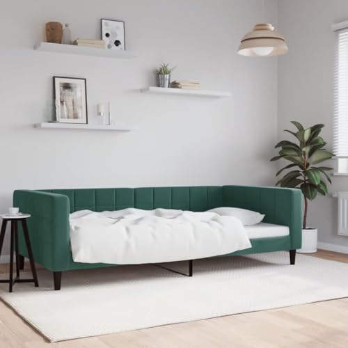 Qnhdfrt Tagesbett Dunkelgrün 100x200 cm Samt Modernes 2 in 1 Schlafsofa als Gästebett oder Couchtag mit Robustem Metall Holz Gestell für Wohnzimmer und Schlafzimmer Qnhdfrt Tagesbett Dunkelgrün 100x200 cm Samt Modernes 2 in 1 Schlafsofa als Gästebett oder Couchtag mit Robustem Metall Holz Gestell für Wohnzimmer und Schlafzimmer von Qnhdfrt