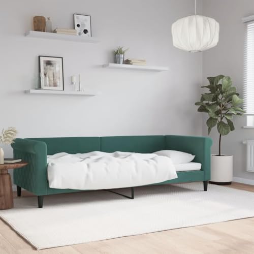 Qnhdfrt Tagesbett Dunkelgrün 80x200 cm Samt Modernes 2 in 1 Schlafsofa als Gästebett oder Daybed mit Metall Massivholz Gestell Bequem und Robust für Wohnzimmer Schlafzimmer Qnhdfrt Tagesbett Dunkelgrün 80x200 cm Samt Modernes 2 in 1 Schlafsofa als Gästebett oder Daybed mit Metall Massivholz Gestell Bequem und Robust für Wohnzimmer Schlafzimmer von Qnhdfrt