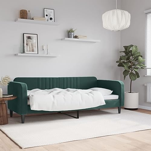 Qnhdfrt Tagesbett Dunkelgrün 80x200 cm Samt Modernes 2 in 1 Schlafsofa als Gästebett oder Daybed mit Metall Massivholz Gestell für Wohnzimmer und Schlafzimmer von Qnhdfrt