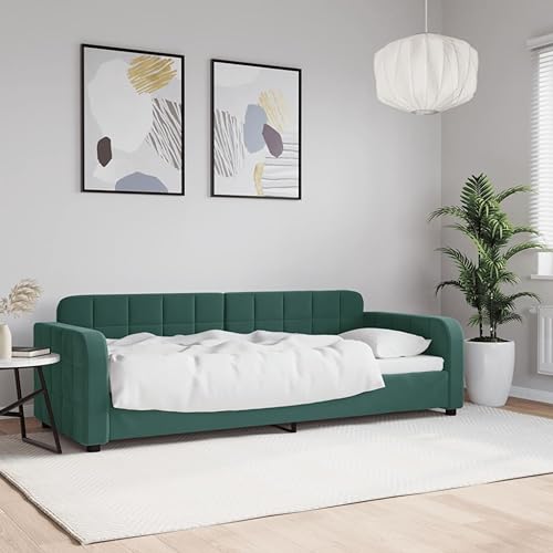 Qnhdfrt Tagesbett Dunkelgrün 80x200 cm Samt Sofabett mit Metall Massivholz Gestell und Schaumstoff Polsterung Modernes Design für Wohnzimmer Schlafzimmer Gästezimmer Qnhdfrt Tagesbett Dunkelgrün 80x200 cm Samt Sofabett mit Metall Massivholz Gestell und Schaumstoff Polsterung Modernes Design für Wohnzimmer Schlafzimmer Gästezimmer von Qnhdfrt