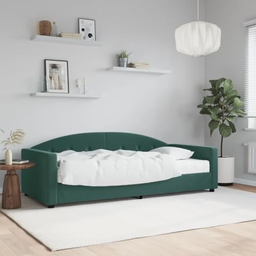 Qnhdfrt Tagesbett Dunkelgrün 90x200 cm Samt 2 in 1 Schlafsofa mit Matratze aus Schaumstoff für Gästezimmer Wohnzimmer und Schlafbereich Qnhdfrt Tagesbett Dunkelgrün 90x200 cm Samt 2 in 1 Schlafsofa mit Matratze aus Schaumstoff für Gästezimmer Wohnzimmer und Schlafbereich von Qnhdfrt
