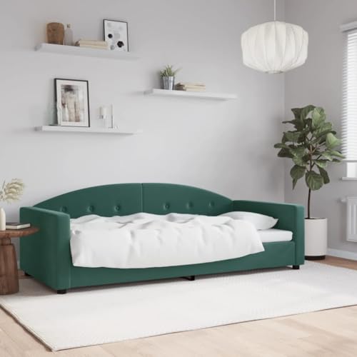 Qnhdfrt Tagesbett Dunkelgrün 90x200 cm Samt Modernes 2 in 1 Schlafsofa als Bett und Couch mit Robustem Metall Holz Gestell für Wohnzimmer Schlafzimmer und Gästezimmer Qnhdfrt Tagesbett Dunkelgrün 90x200 cm Samt Modernes 2 in 1 Schlafsofa als Bett und Couch mit Robustem Metall Holz Gestell für Wohnzimmer Schlafzimmer und Gästezimmer von Qnhdfrt