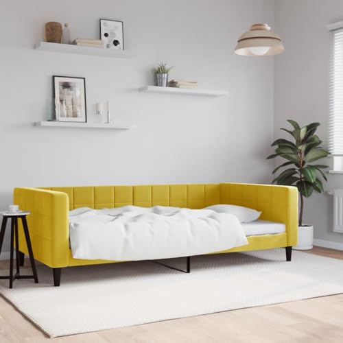 Qnhdfrt Tagesbett Gelb 100x200 cm 2 in 1 Schlafsofa als Bett und Couch mit Samtbezug Modernes Design für Wohnzimmer Schlafzimmer Gästezimmer Qnhdfrt Tagesbett Gelb 100x200 cm 2 in 1 Schlafsofa als Bett und Couch mit Samtbezug Modernes Design für Wohnzimmer Schlafzimmer Gästezimmer von Qnhdfrt