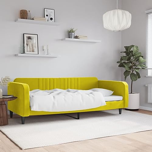 Qnhdfrt Tagesbett Gelb 223x110x75 cm Samtbezug 2 in 1 Schlafsofa Bettgarnitur mit Metall Massivholz Gestell Modernes Design für Wohnzimmer Schlafzimmer Gästezimmer Qnhdfrt Tagesbett Gelb 223x110x75 cm Samtbezug 2 in 1 Schlafsofa Bettgarnitur mit Metall Massivholz Gestell Modernes Design für Wohnzimmer Schlafzimmer Gästezimmer von Qnhdfrt