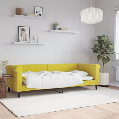 Qnhdfrt Tagesbett Gelb 80x200 cm Samt Modernes 2 in 1 Schlafsofa als Bett und Couch mit Metall Massivholz Gestell für Wohnzimmer Schlafzimmer Gästezimmer Qnhdfrt Tagesbett Gelb 80x200 cm Samt Modernes 2 in 1 Schlafsofa als Bett und Couch mit Metall Massivholz Gestell für Wohnzimmer Schlafzimmer Gästezimmer von Qnhdfrt