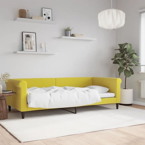 Qnhdfrt Tagesbett Gelb 90x200 cm Modernes 2 in 1 Schlafsofa aus Samt mit Metall und Massivholz Gestell Bequem als Gästebett oder Daybed für Wohnzimmer und Schlafzimmer Qnhdfrt Tagesbett Gelb 90x200 cm Modernes 2 in 1 Schlafsofa aus Samt mit Metall und Massivholz Gestell Bequem als Gästebett oder Daybed für Wohnzimmer und Schlafzimmer von Qnhdfrt