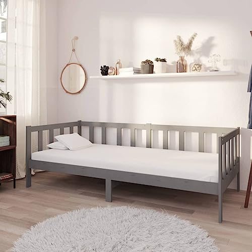 Qnhdfrt Tagesbett Grau aus Massivholz Kiefer 90x200 cm mit 20 cm Dicker Matratze Daybed als Gästebett und Sofa für Wohnzimmer Schlafzimmer oder Gästezimmer Qnhdfrt Tagesbett Grau aus Massivholz Kiefer 90x200 cm mit 20 cm Dicker Matratze Daybed als Gästebett und Sofa für Wohnzimmer Schlafzimmer oder Gästezimmer von Qnhdfrt
