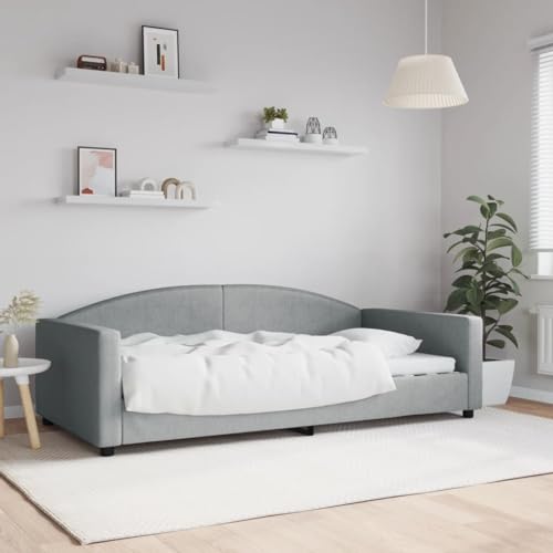 Qnhdfrt Tagesbett Hellgrau 100x200 cm 2 in 1 Schlafsofa Bett mit Metall Massivholz Gestell Modernes Design für Wohnzimmer Schlafzimmer Gästezimmer Qnhdfrt Tagesbett Hellgrau 100x200 cm 2 in 1 Schlafsofa Bett mit Metall Massivholz Gestell Modernes Design für Wohnzimmer Schlafzimmer Gästezimmer von Qnhdfrt