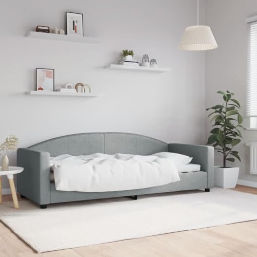 Qnhdfrt Tagesbett Hellgrau 80x200 cm 2 in 1 Schlafsofa als Bett und Couch mit Metall Massivholz Gestell Modernes Design für Wohnzimmer Schlafzimmer Gästezimmer Qnhdfrt Tagesbett Hellgrau 80x200 cm 2 in 1 Schlafsofa als Bett und Couch mit Metall Massivholz Gestell Modernes Design für Wohnzimmer Schlafzimmer Gästezimmer von Qnhdfrt