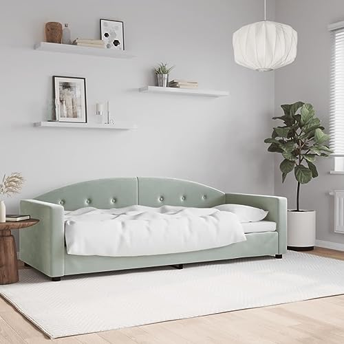 Qnhdfrt Tagesbett Hellgrau 80x200 cm 2 in 1 Schlafsofa als Bett und Couch mit Samtbezug Modernes Design für Wohnzimmer Schlafzimmer und Gästezimmer Qnhdfrt Tagesbett Hellgrau 80x200 cm 2 in 1 Schlafsofa als Bett und Couch mit Samtbezug Modernes Design für Wohnzimmer Schlafzimmer und Gästezimmer von Qnhdfrt