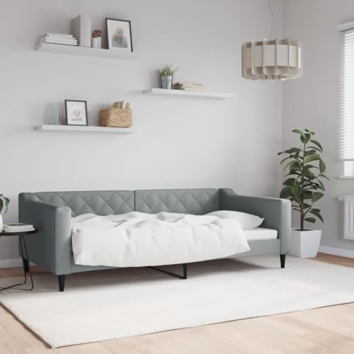 Qnhdfrt Tagesbett Hellgrau 90x190 cm 2 in 1 Schlafsofa als Bett und Couch mit Metall und Massivholz Gestell Modernes Design für Wohnzimmer Schlafzimmer Gästezimmer Qnhdfrt Tagesbett Hellgrau 90x190 cm 2 in 1 Schlafsofa als Bett und Couch mit Metall und Massivholz Gestell Modernes Design für Wohnzimmer Schlafzimmer Gästezimmer von Qnhdfrt